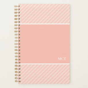Agenda Sencillas bandas rosadas Monograma