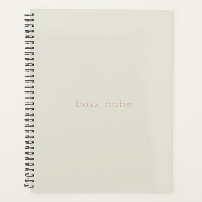 Agenda Sencillo estilo moderno Beige 2024 Boss Babe (Anverso)