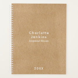 Agenda Sencillo Kraft Rústico Moderno Profesional Negocio