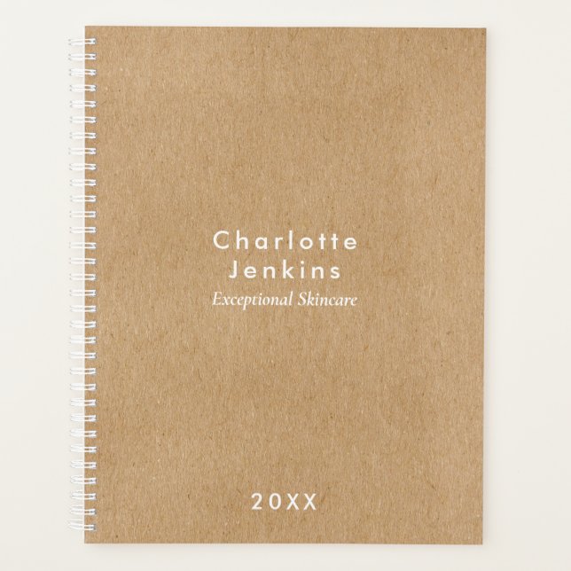 Agenda Sencillo Kraft Rústico Moderno Profesional Negocio (Anverso)