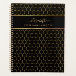 Agenda Sencillo y elegante patrón de abeja amarillo negro