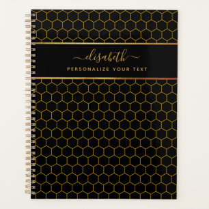 Agenda Sencillo y elegante patrón de abeja amarillo negro