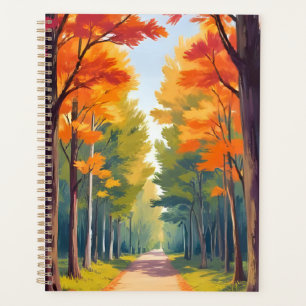 Agenda Sendero de otoño follaje de otoño paisaje acuarela