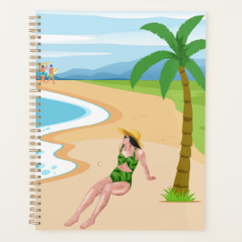 Agenda señora en la playa