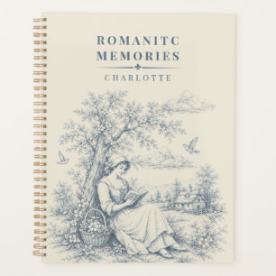 Agenda Señora leyendo en el campo francés personalizado