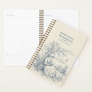 Agenda Señora leyendo en el campo francés personalizado