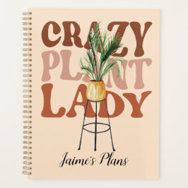 Agenda Señora Planta Retro Acuarela Tipografía Plantas 