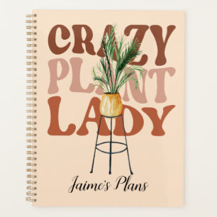 Agenda Señora Planta Retro Acuarela Tipografía Plantas