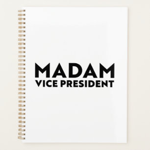 Agenda Señora vicepresidenta, tipografía moderna blanca y