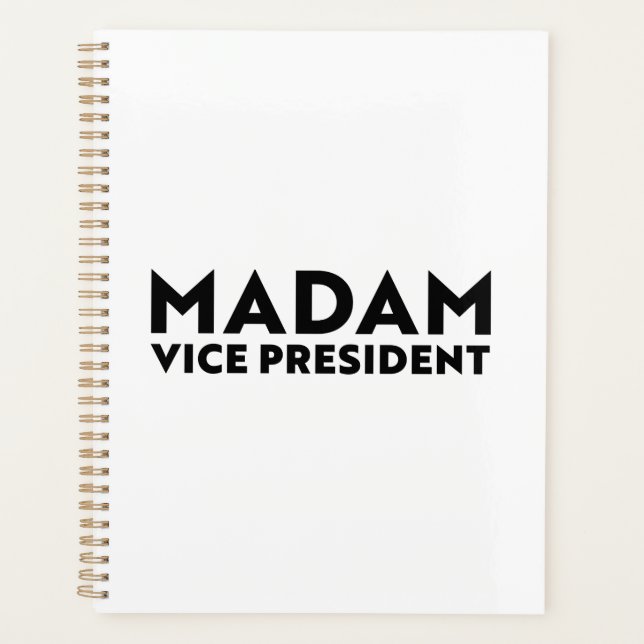 Agenda Señora vicepresidenta, tipografía moderna blanca y (Anverso)