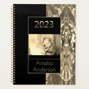 Agenda Sepia Negra y Oro Feliz Año Nuevo 2023