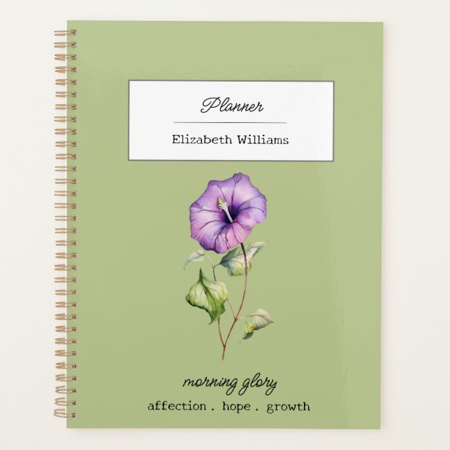Agenda September Birth Flower Morning Glory Personalized  (Anverso)
