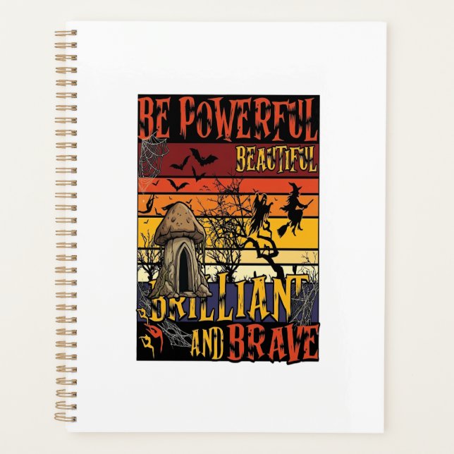 Agenda Ser Poderoso Hermoso Brillante Hongo de Halloween (Anverso)