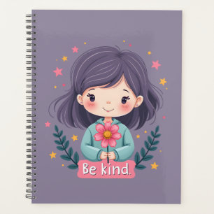 Agenda Ser un Chica amable con arte positivo de las flore
