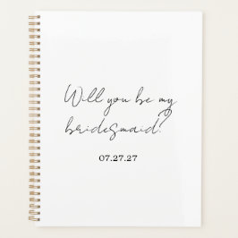 Agenda ¿Serás Mi Dama de Honor Personalizado Cursiva