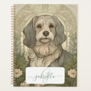 Agenda Serene Dog Planner con nombre y monograma