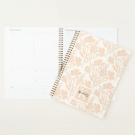 Agenda Serene Neutral Peachy Pink Florals Monogramado