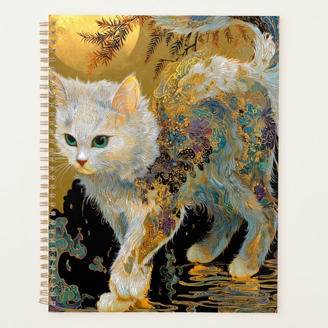 Agenda Serene Rinpa Cat | Zen de oro japonés (Anverso)
