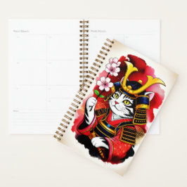 Agenda Serene Samurai Cat Cherry For Organization & Goal 