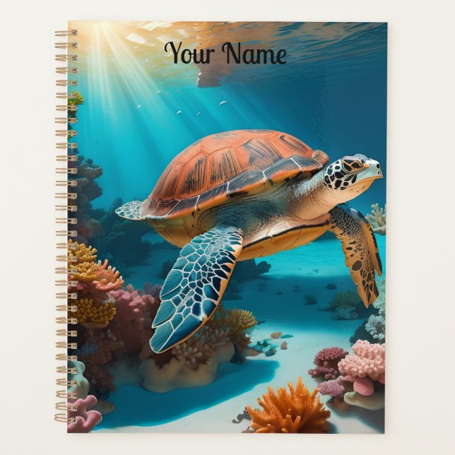 Agenda Serene tortuga marina 3D en el océano -Tranquila l (Anverso)