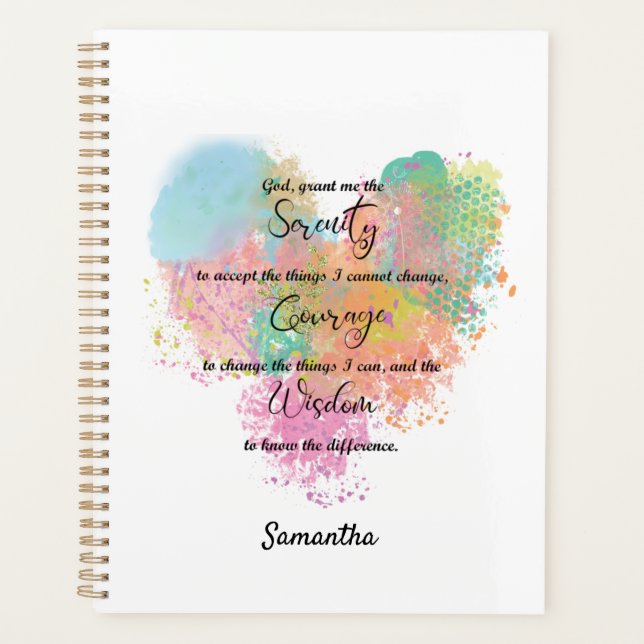 Agenda Serenity Prayer Watercolor (Anverso)
