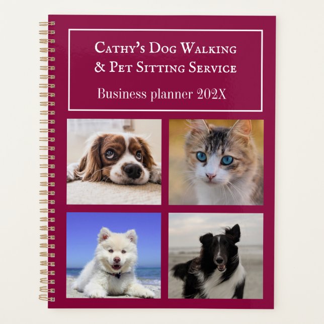 Agenda Servicio de cuidado de mascotas y paseo de perros  (Anverso)