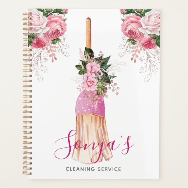 Agenda Servicio de limpieza Floral Cute Broom (Anverso)