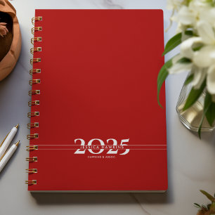 Agenda Sesión semanal de texto rojo oscuro sobrelapado añ