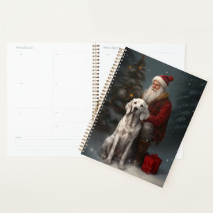 Agenda Setter Inglés con Santa Claus Navideño Festivo