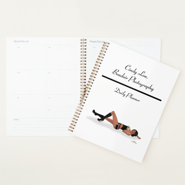 Agenda Sexy Brunette Pinup Chica Sleeping Daily Planner (Demostración)