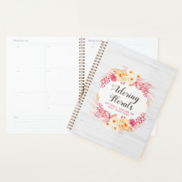 Agenda Shabby Chic Rosas y Rustic Wood Rubor Floral rosa