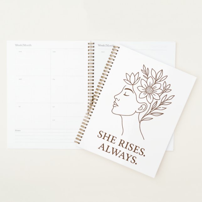 Agenda She Rises. Always — Minimalist Empowerment Design (Demostración)