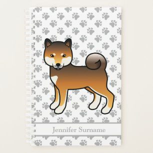 Agenda Shiba Inu de sésamo rojo, perro lindo y patas y te