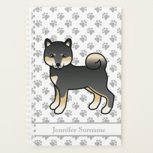 Agenda Shiba Inu negro y marrón Perro lindo y patas & Tex