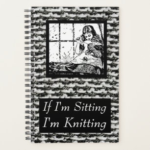 Agenda Si estoy sentada estoy aguijoneando negro y blanco