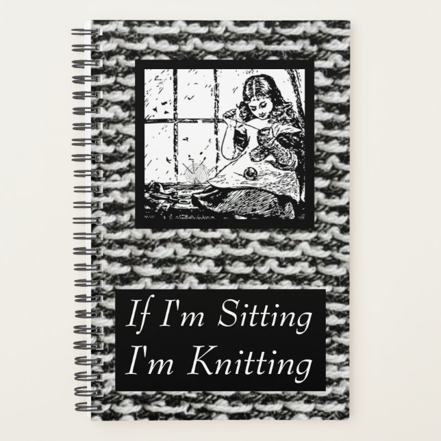 Agenda Si estoy sentada estoy aguijoneando negro y blanco (Anverso)