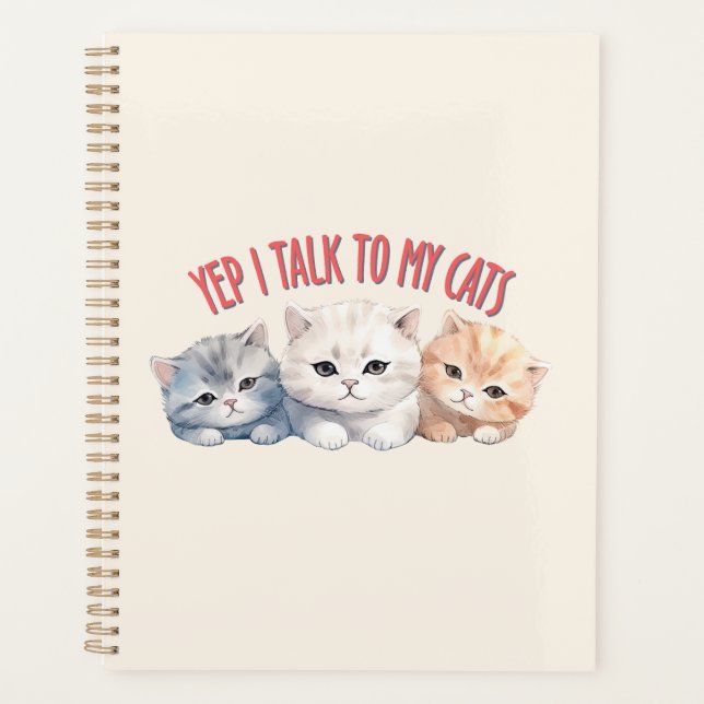 Agenda Sí, hablo con mis gatos - Adorable diseño de trigo (Anverso)