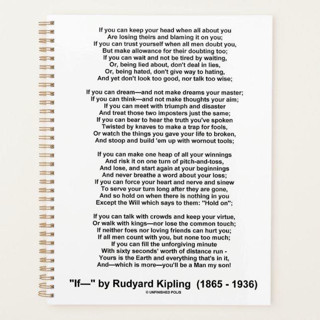Agenda Si- Poema de Rudyard Kipling (Foto sin Kipling) (Anverso)