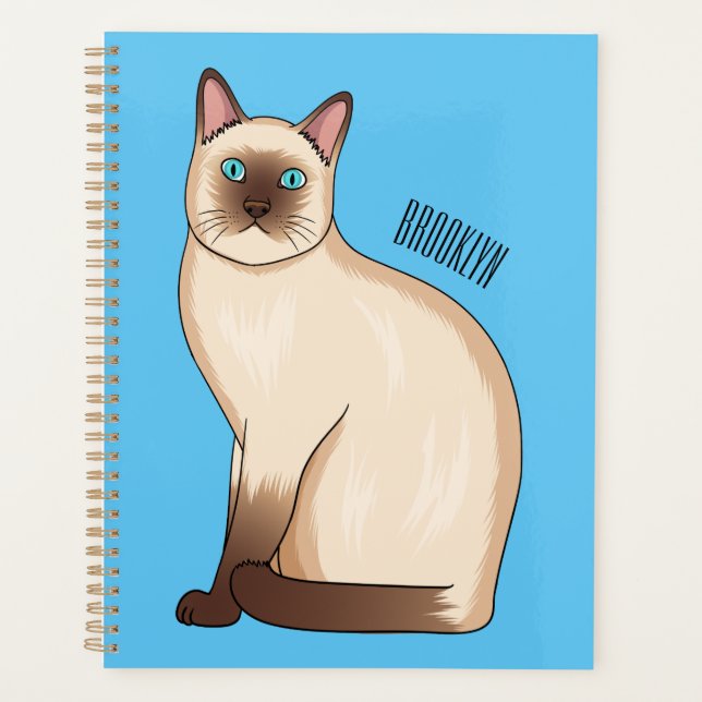 Agenda Siamese cat cartoon illustration (Anverso)
