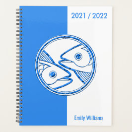 Agenda Signo de estrella de zodiaco azul de año personali