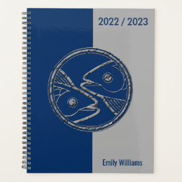 Agenda Signo estrella zodiaca gris azul de año personaliz