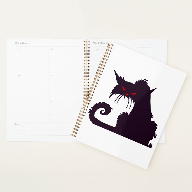 Agenda Silhouette de gato negro malvado con ojos rojos (Subido por el creador)