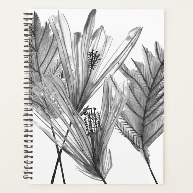 Agenda Silhouette floral - Gris (Anverso)