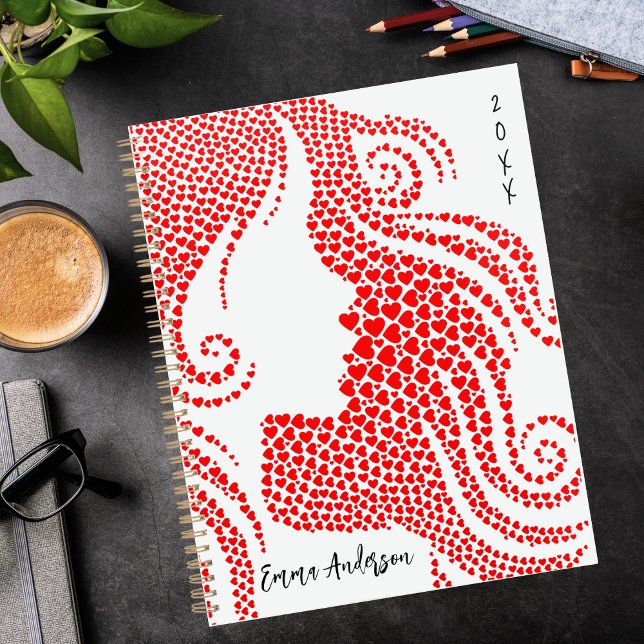 Agenda Silhouette personalizado en el corazón rojo | Bon  (Subido por el creador)