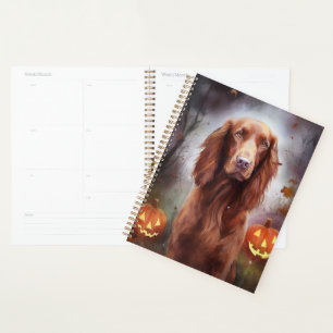 Agenda Sillón rojo irlandés de Halloween con calabazas te