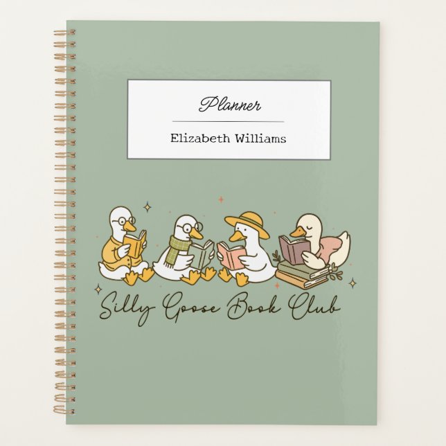 Agenda Silly Goose Book Club Cute Goose-Themed Daily  (Anverso)
