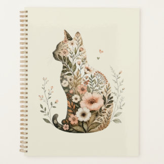 Agenda Silueta de gato floral boho flor silvestre