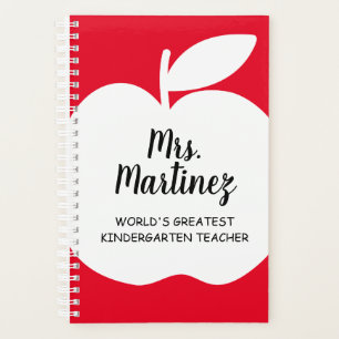 Agenda Silueta de manzana roja mejor maestra de jardín de