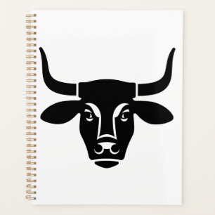 Agenda Silueta de toro cabeza de toro minimalista negro