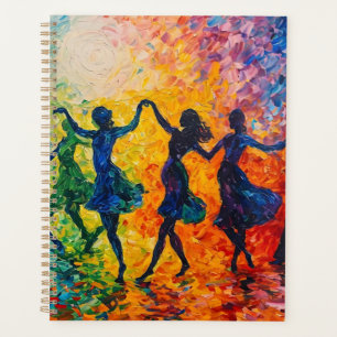 Agenda Siluetas coloridas bailando